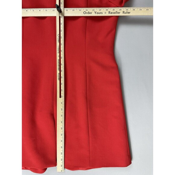 Tahari Arthur S. Levine 2 PC Suit Women’s Skirt 10 Longline Jacket 12 Orange Red - Picture 11 of 16